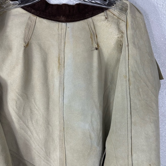 Suede Leather Vintage Cape Poncho Fringe Western - Picture 7 of 8